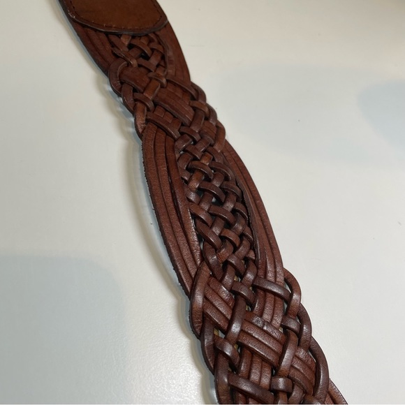 Southwestern Boho Leather Woven Belt Size Small - Picture 10 of 12